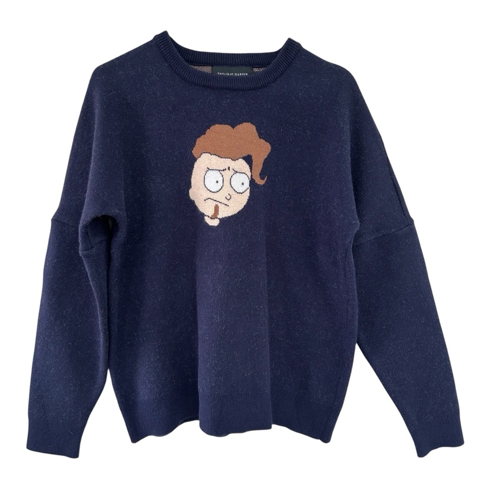 DAYLIGHT CURFEW Rick & Morty Council Navy Blue Rare Numbered #29/150 Sweater L